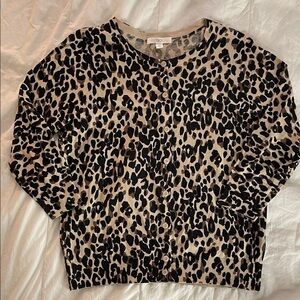 1901 Tan and Black Animal Print Sweater